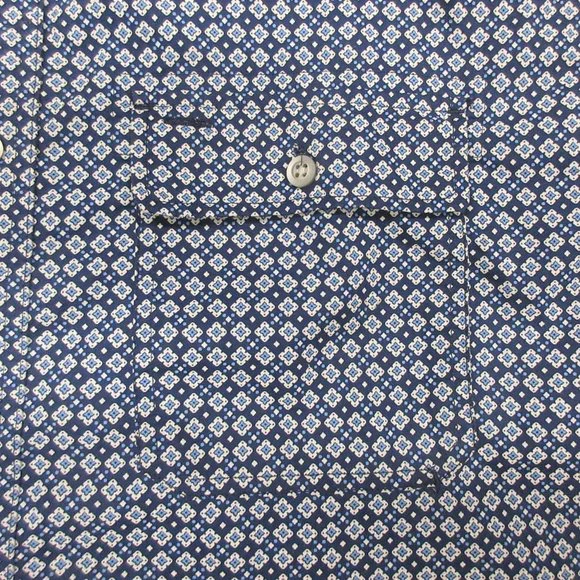 BANANA REPUBLIC REGULAR FIT SHIRT 100% COTTON POINT COLLAR NAVY X-LARGE, XL - Picture 2 of 4
